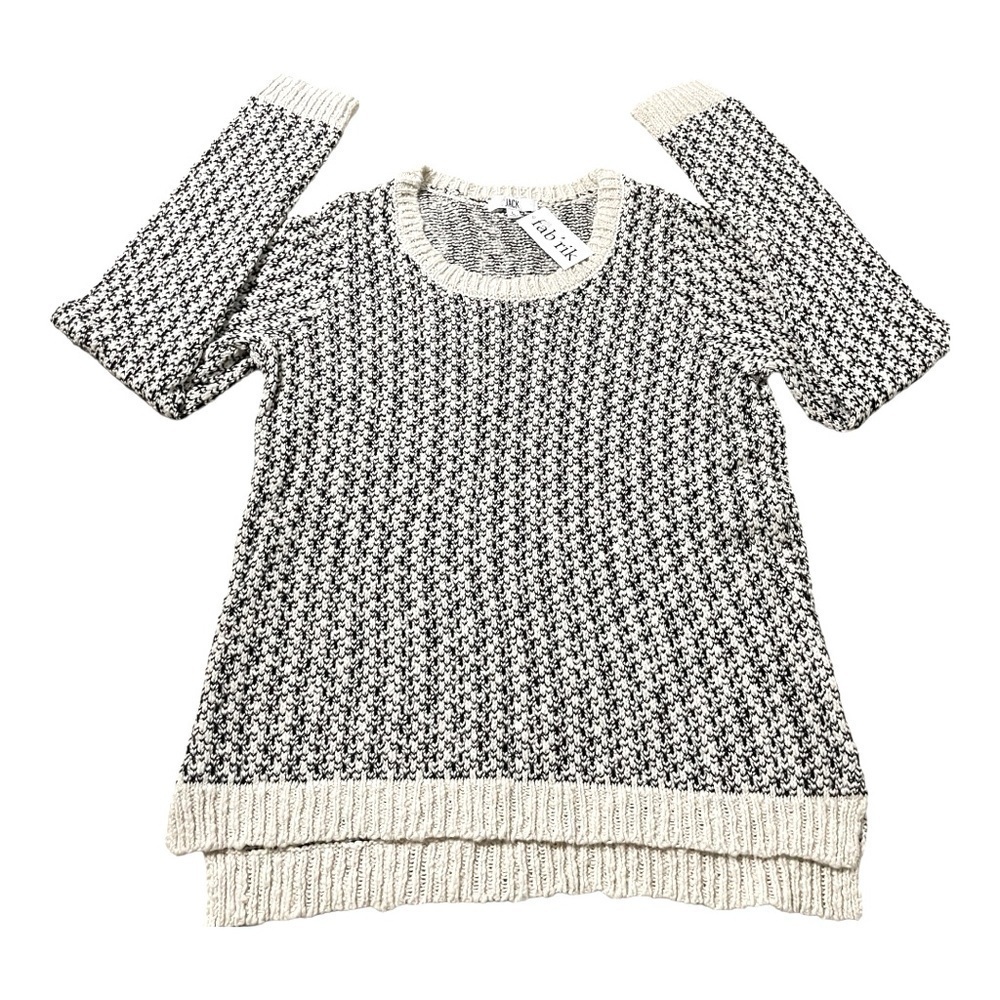 Jack by Fab'rik & Cream and black Sweater scoop neck, pullover size L. Cotton - Picture 4 of 14